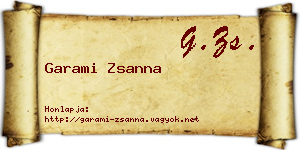 Garami Zsanna névjegykártya